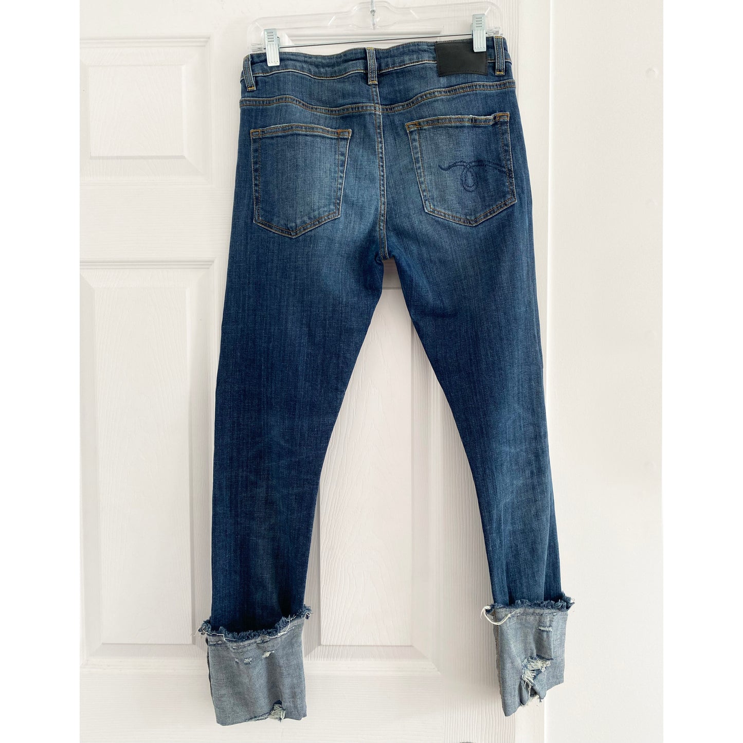 R13 Boy Skinny W Cuff in Dark Vintage Blue, size 27 (fits 27/28)