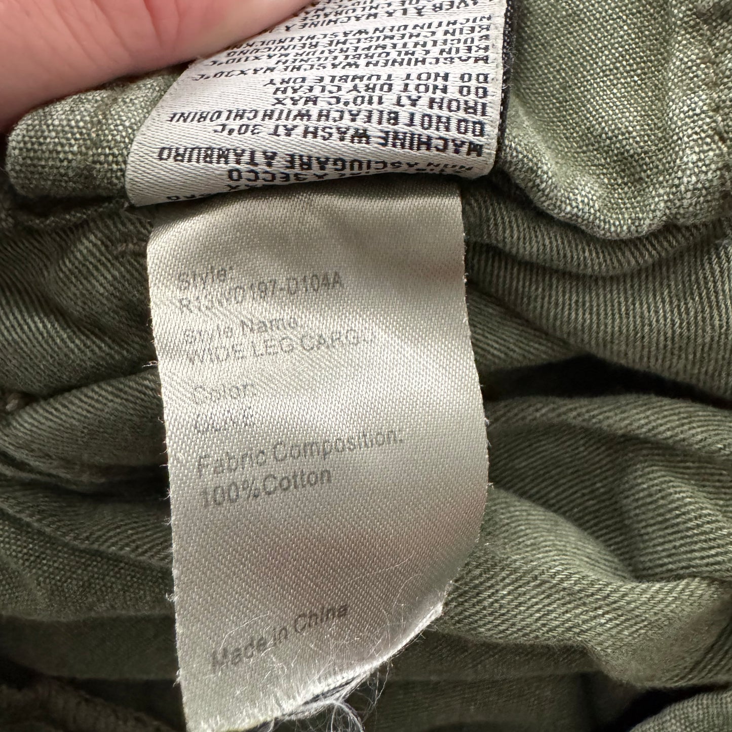 R13 Wide Leg Cargo Pant in Olive, size 23 ** hemmed **