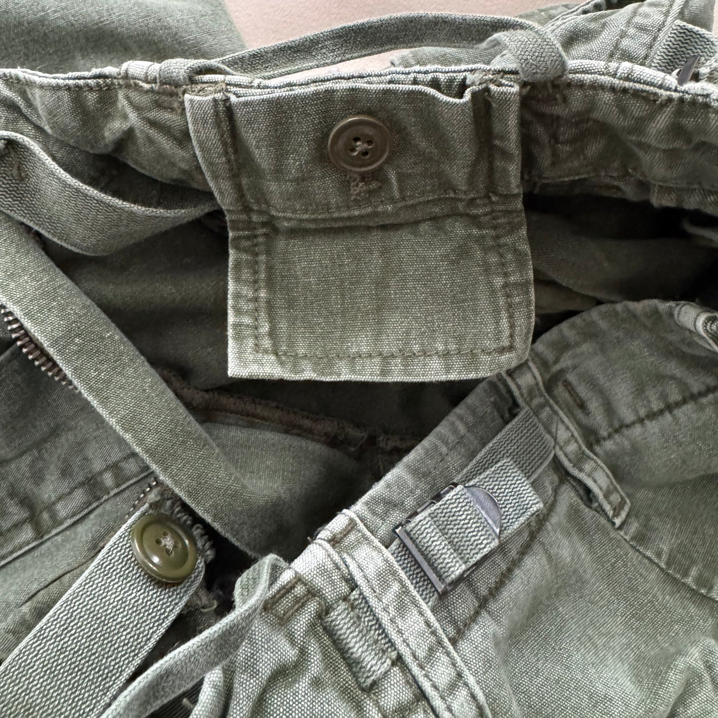 R13 Wide Leg Cargo Pant in Olive, size 23 ** hemmed **