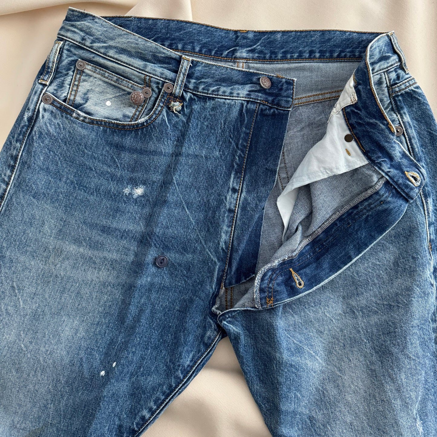 R13 Crossover Jeans in Jasper w Smudge, size 28 (fits 29)