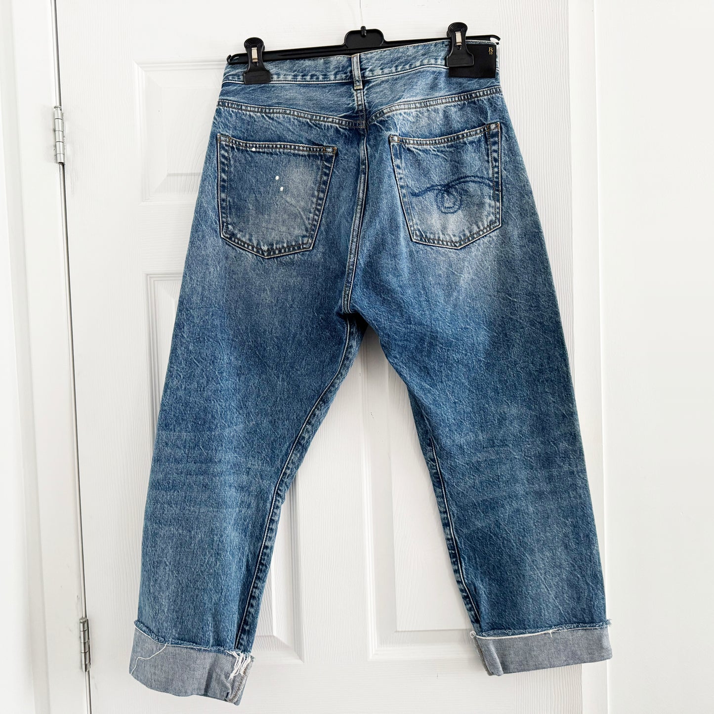 R13 Crossover Jeans in Jasper w Smudge, size 28 (fits 29)