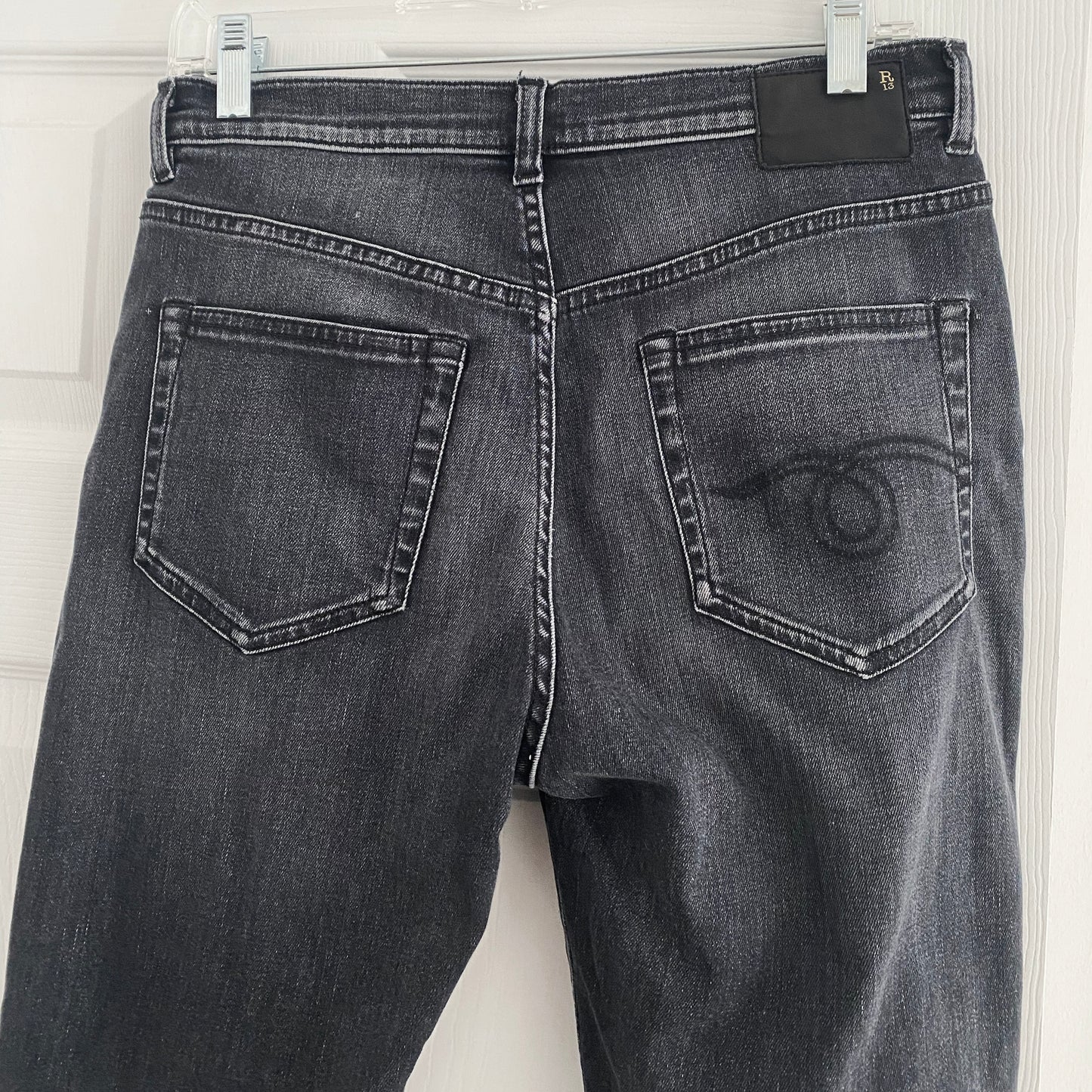 R13 X-Over Skinny in "Anthracite" Black, size 29