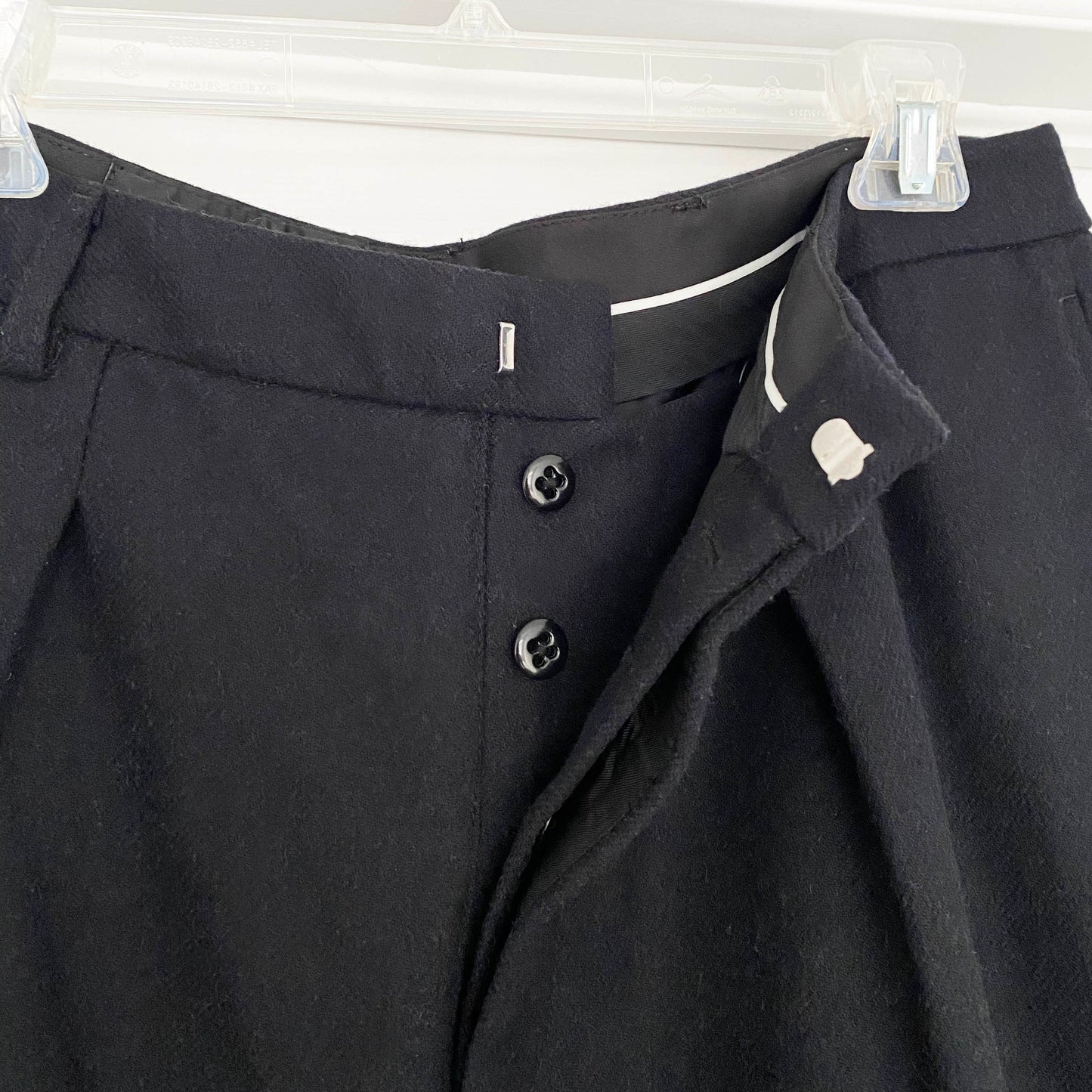 Pantalon en laine à revers R13, noir/bleu, taille 30