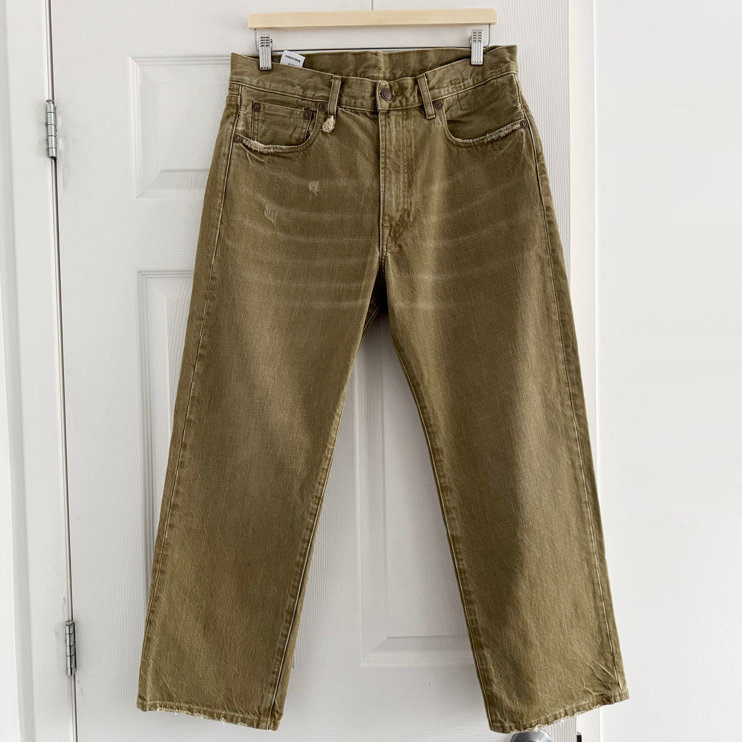 R13 Boyfriend Jeans in Moss Green, size 29