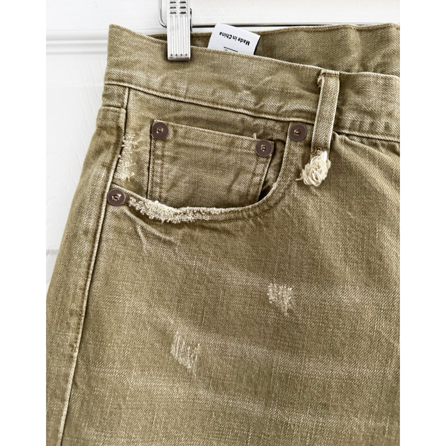 R13 Boyfriend Jeans in Moss Green, size 29