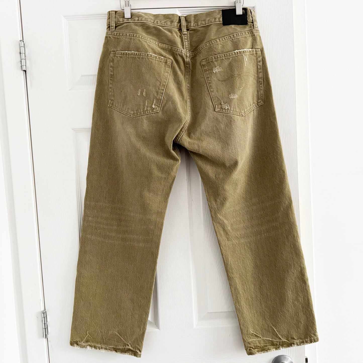 R13 Boyfriend Jeans in Moss Green, size 29