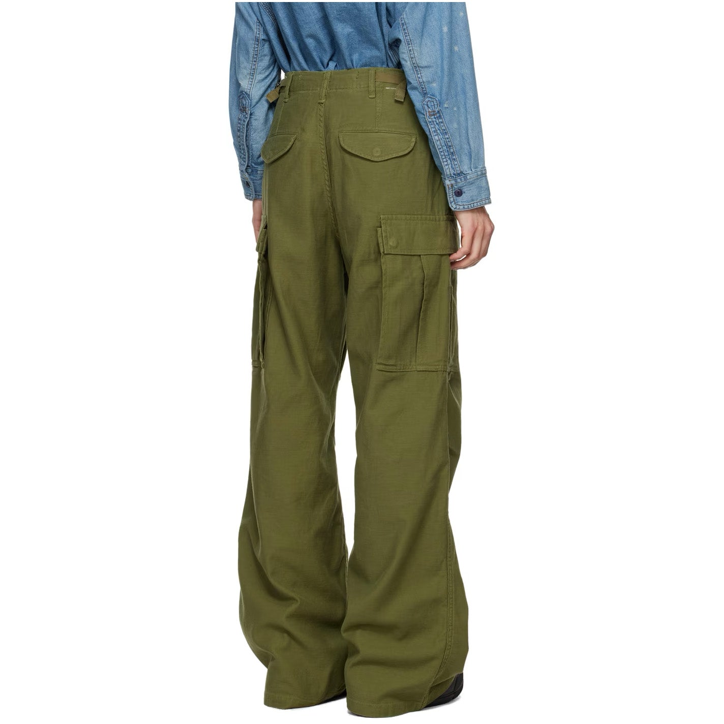 R13 Oversize Cargo Pants in Olive Green, size 27 (fits 27/28) ** HEMMED **