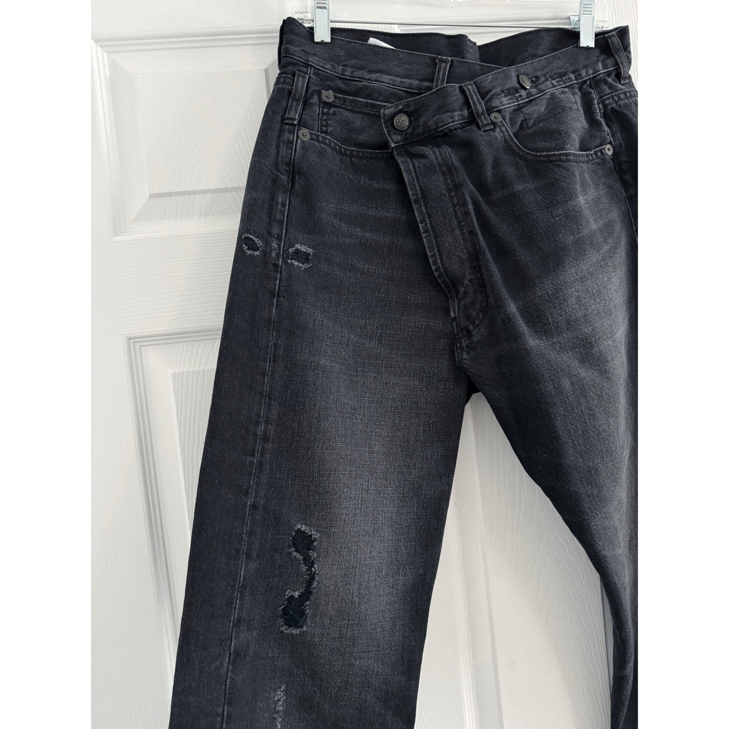 R13 Crossover jeans in Jake Black, size 27 (fits 28)
