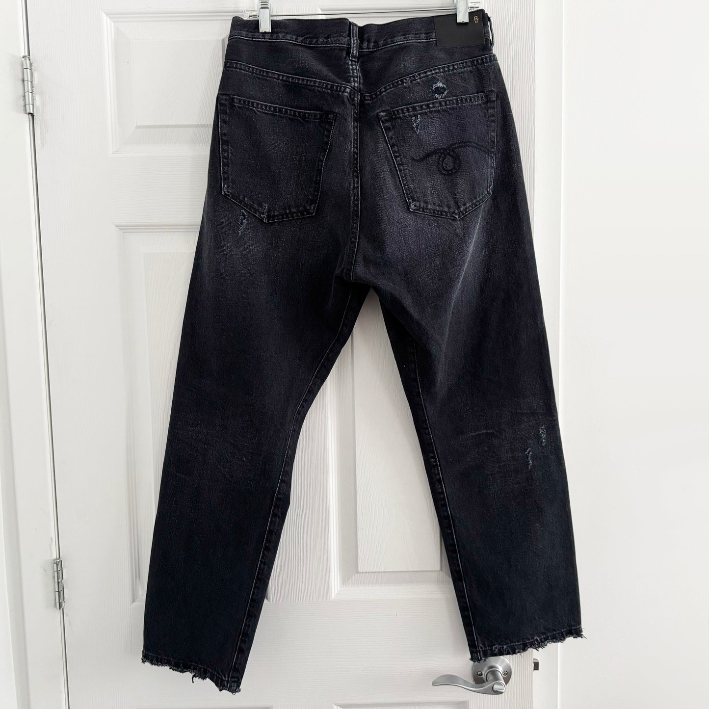 R13 Crossover jeans in Jake Black, size 27 (fits 28)