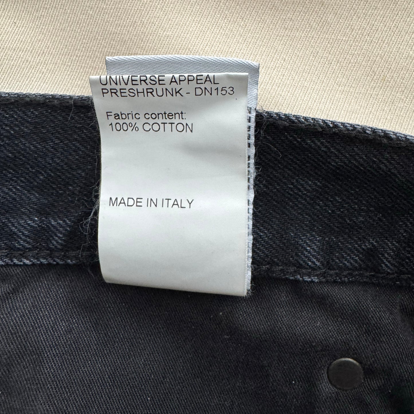 R13 Crossover jeans in Jake Black, size 27 (fits 28)