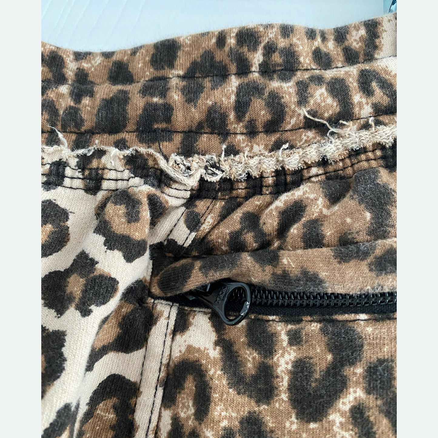 R13 Harem Leopard Cotton Terry Sweatpants, size Small