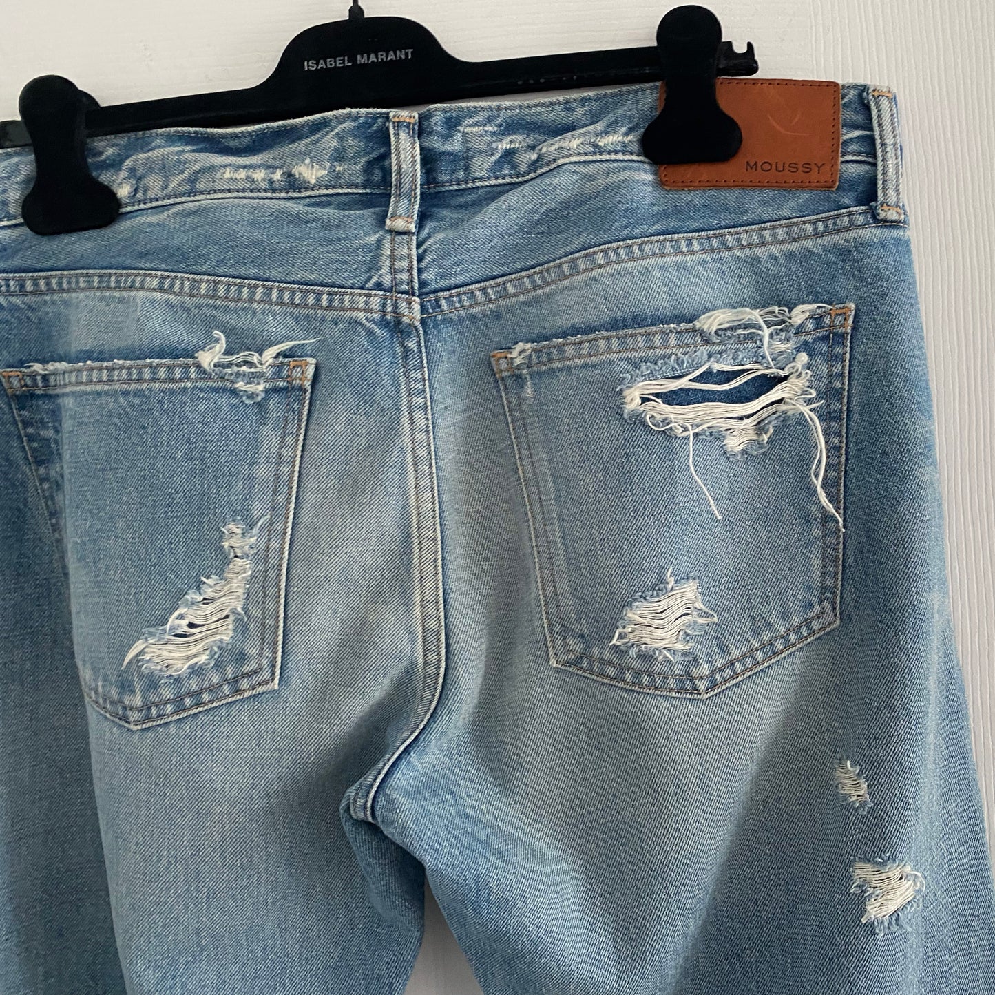 Moussy "McAllen" Blue Jean with Ripped Knee, size 31 (fits like size 30)