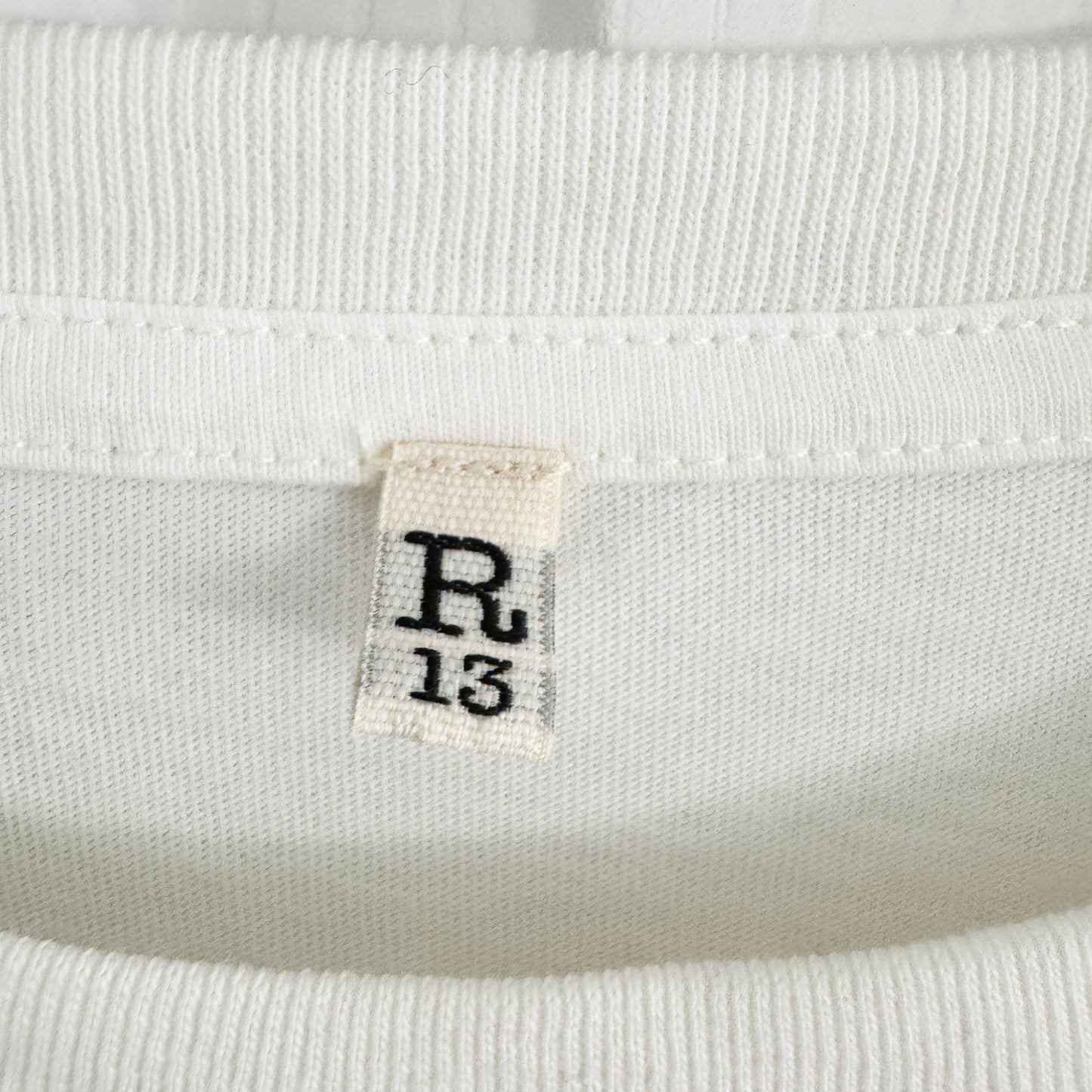 R13 Twist Front Tee Shirt in White, size Medium
