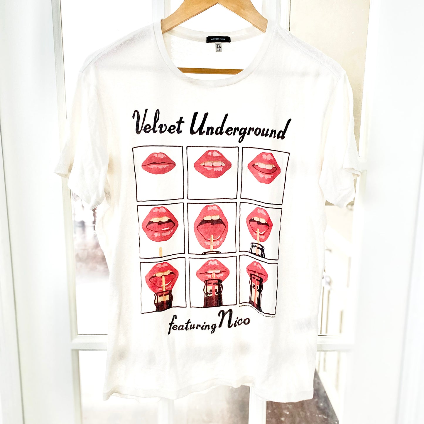 R13 Velvet Underground Graphic T-Shirt in Ivory, Size XS