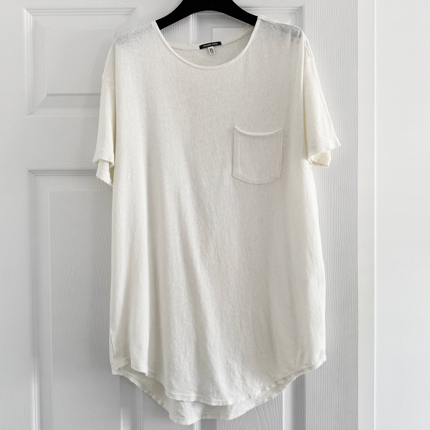 R13 Unisex One Pocket Tee in White, size XS (fits size small)