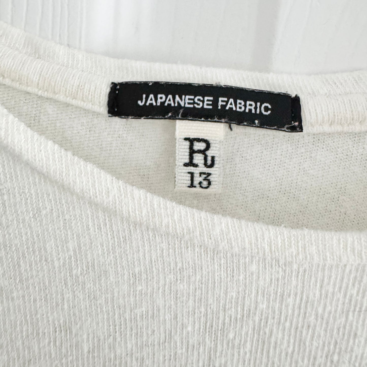 R13 Unisex One Pocket Tee in White, size XS (fits size small)