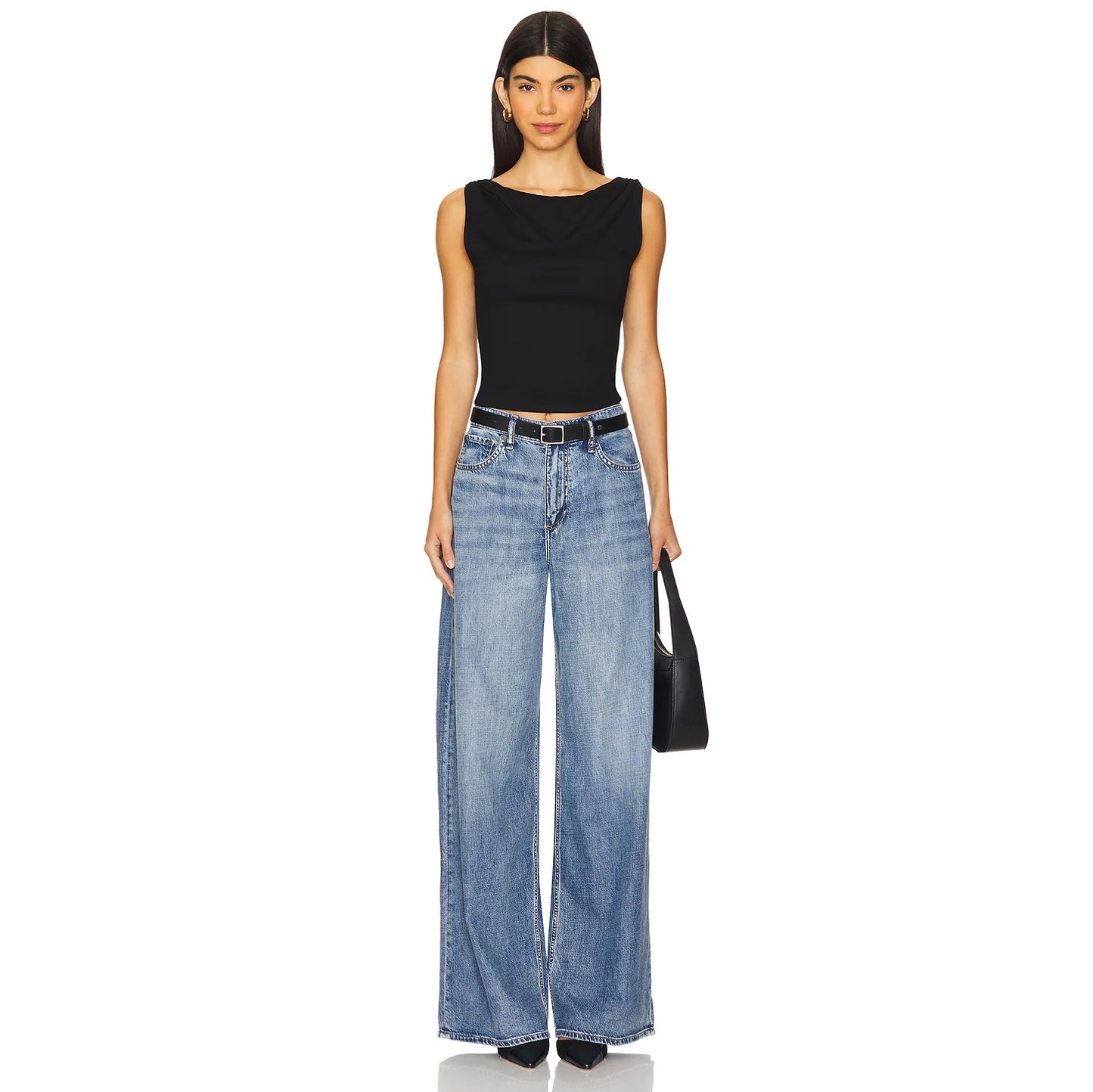 Rag&Bone "Sofie" Featherweight Wide Leg Jeans in "Beverly", size 34
