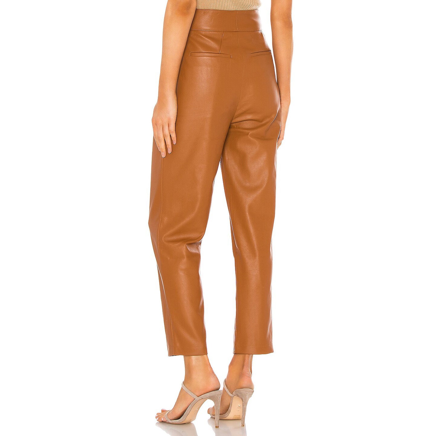 Ronny Kobo "Rosa" Faux Leather Pant in Cognac, Size Small (fits XS/S)