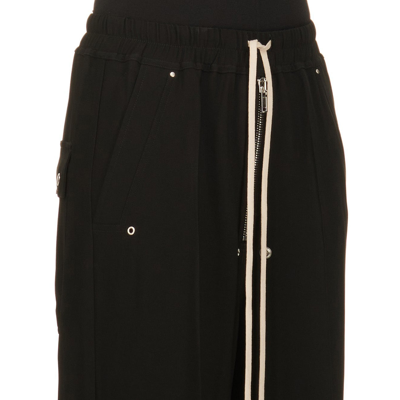 Rick Owens "Porterville" Wide Leg Crepe Pants in Black, size 8US