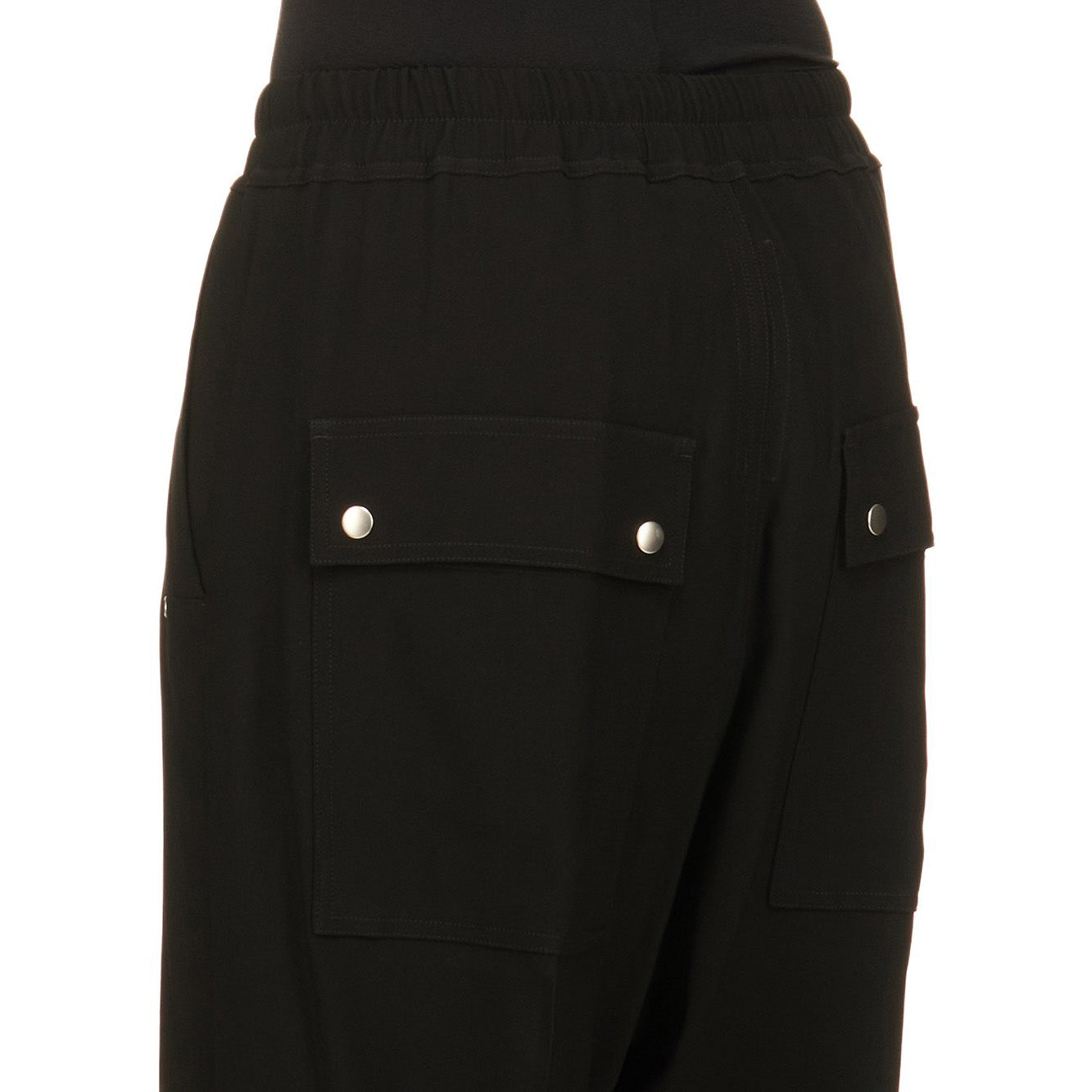 Rick Owens "Porterville" Wide Leg Crepe Pants in Black, size 8US