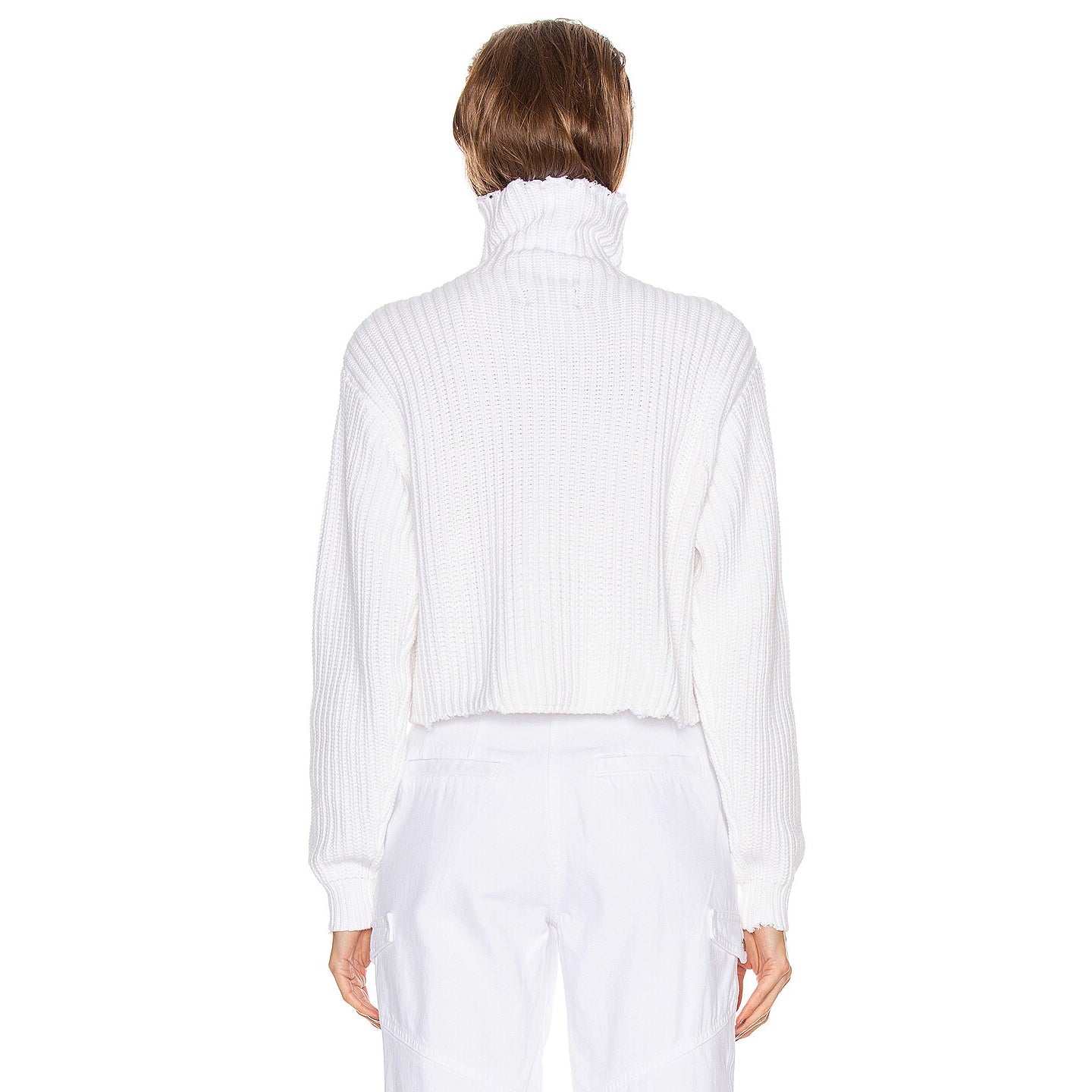 RtA White Ribbed "Beau" Turtleneck, size small