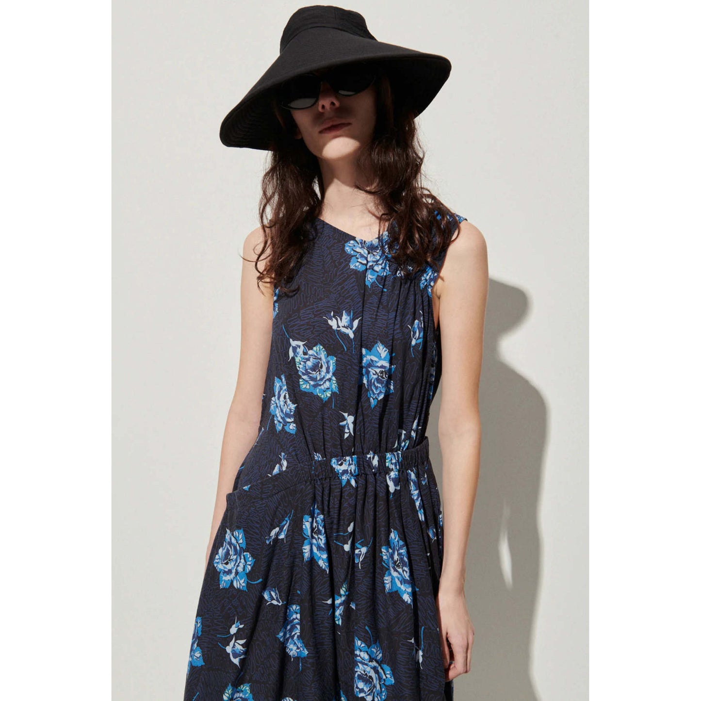 Rachel Comey "Maze" Floral Print Cotton Dress in Blue, size 8
