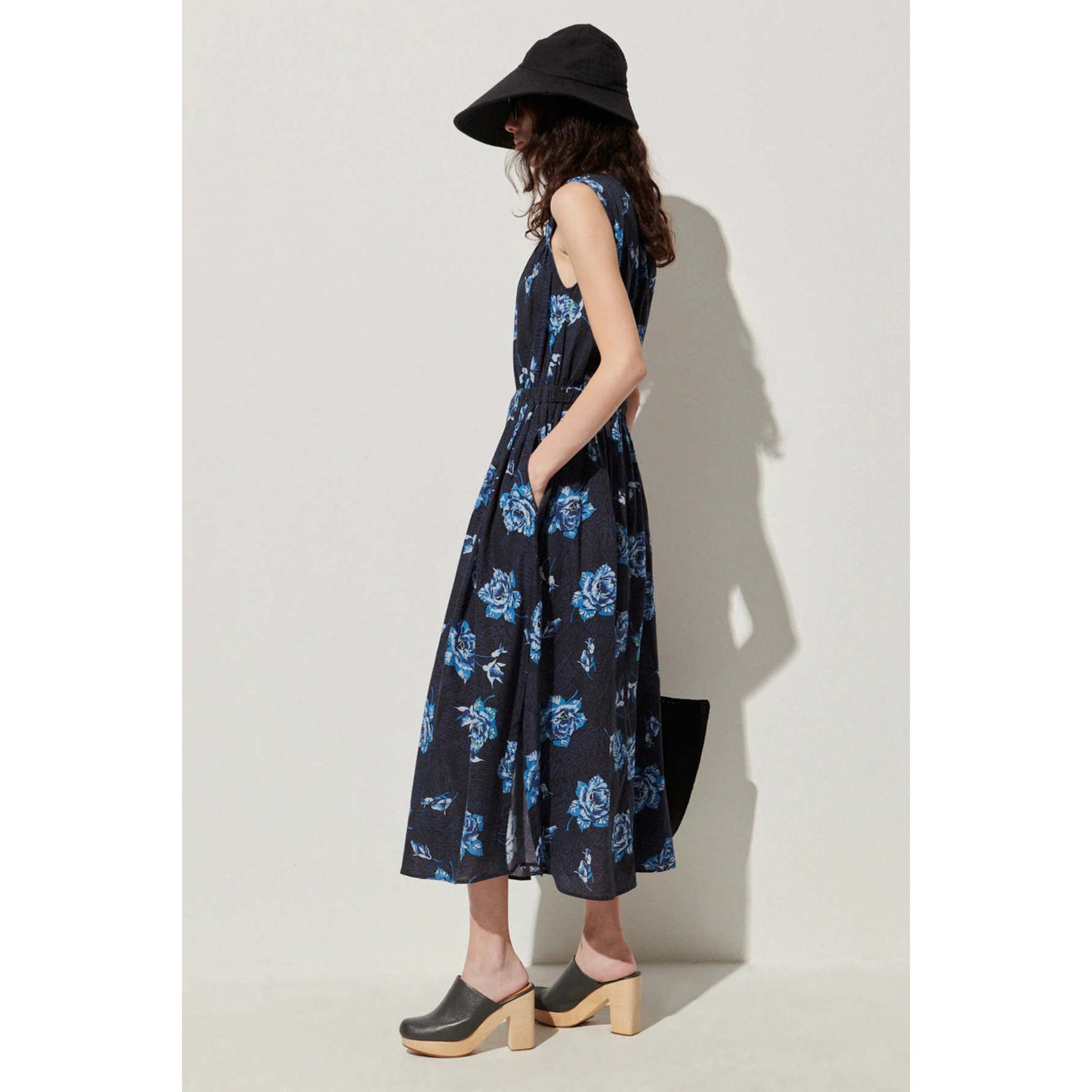 Rachel Comey "Maze" Floral Print Cotton Dress in Blue, size 8