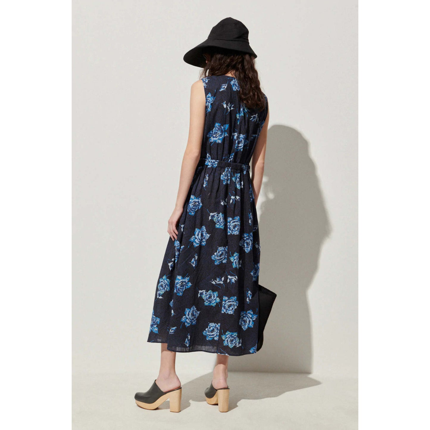 Rachel Comey "Maze" Floral Print Cotton Dress in Blue, size 8
