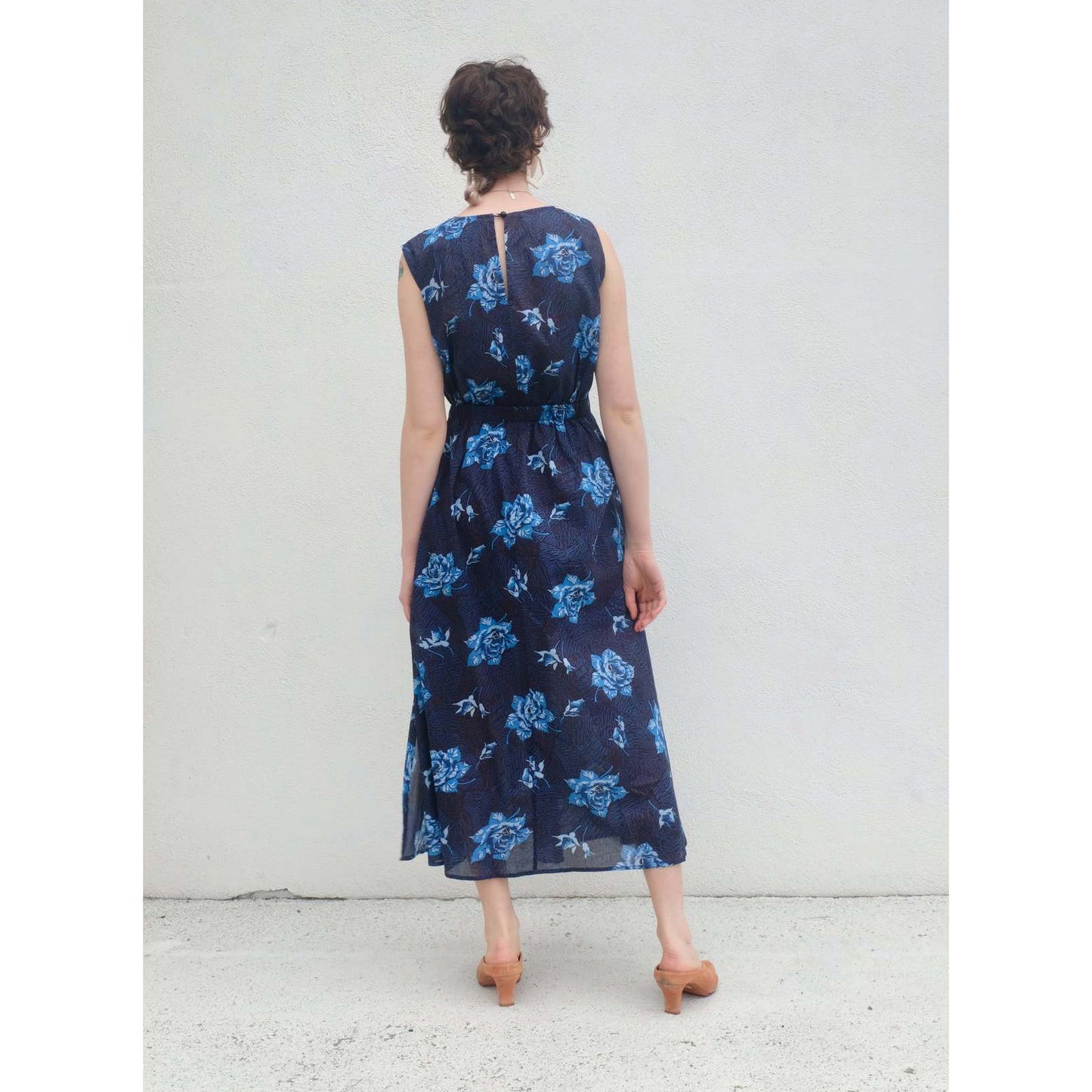 Rachel Comey "Maze" Floral Print Cotton Dress in Blue, size 8
