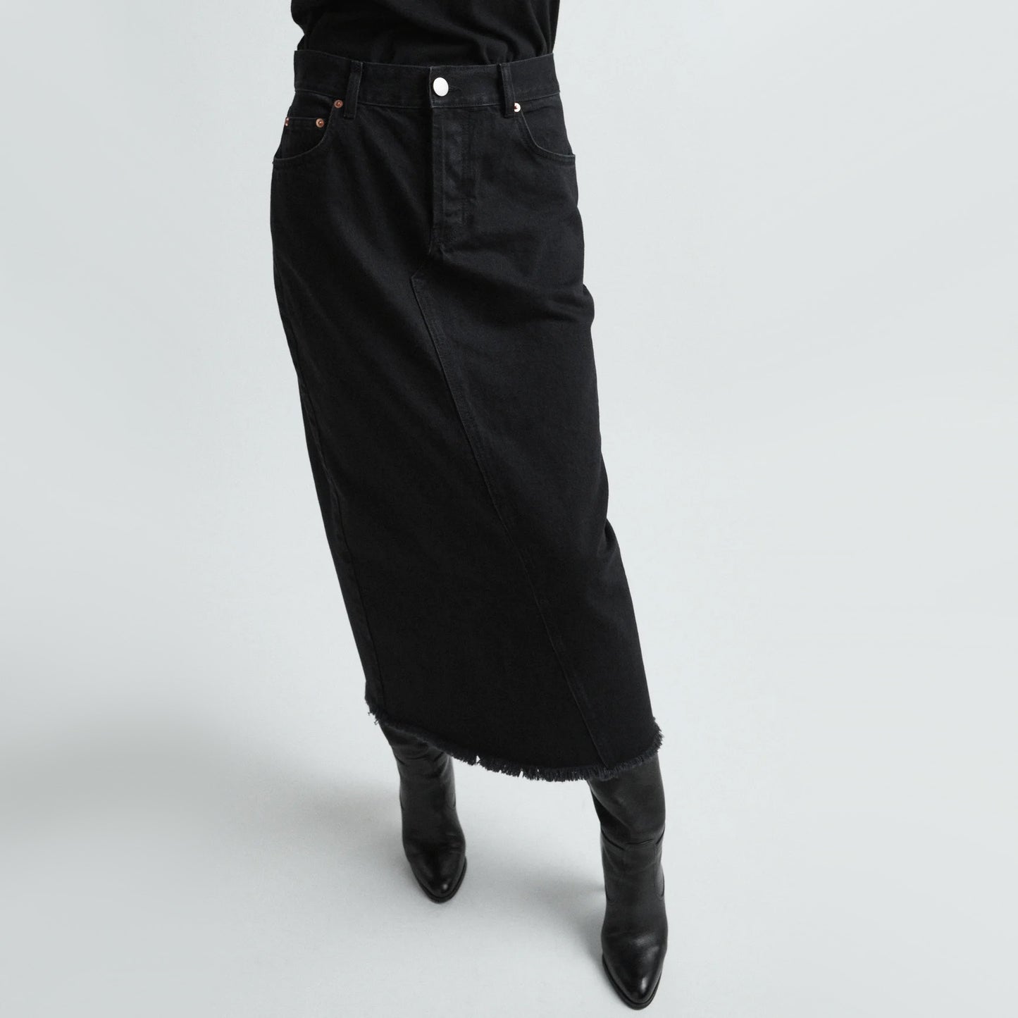 Raey Black Denim Skirt, size 10US (14Uk)