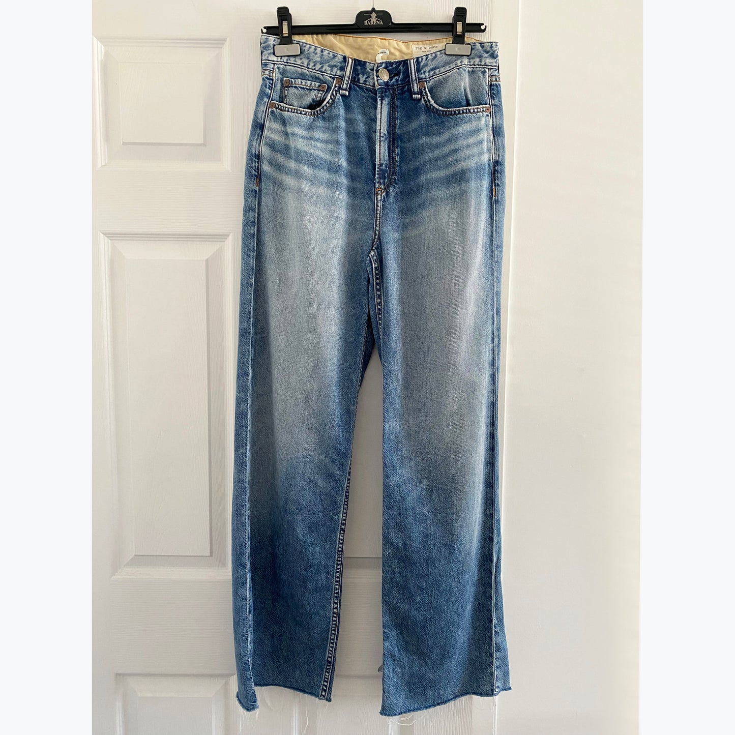 Rag&Bone "Logan" Wide Leg Featherweight Jeans, size 27