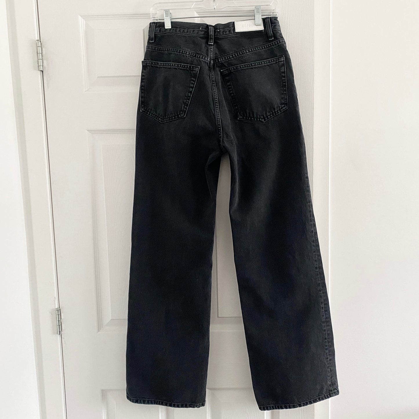 Re/Done 70's High Rise Jean in Shaded Black, size 28