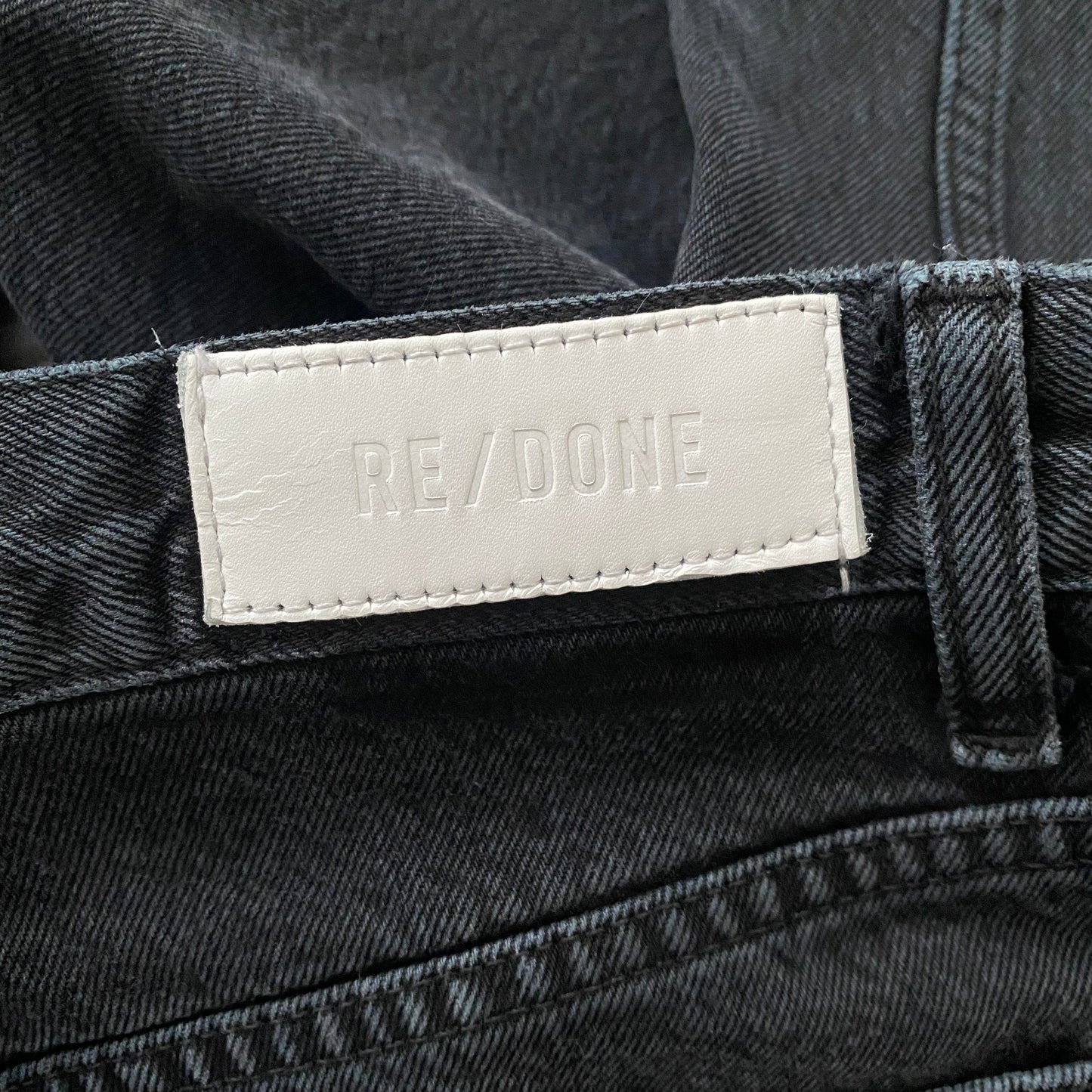 Re/Done 70's High Rise Jean in Shaded Black, size 28