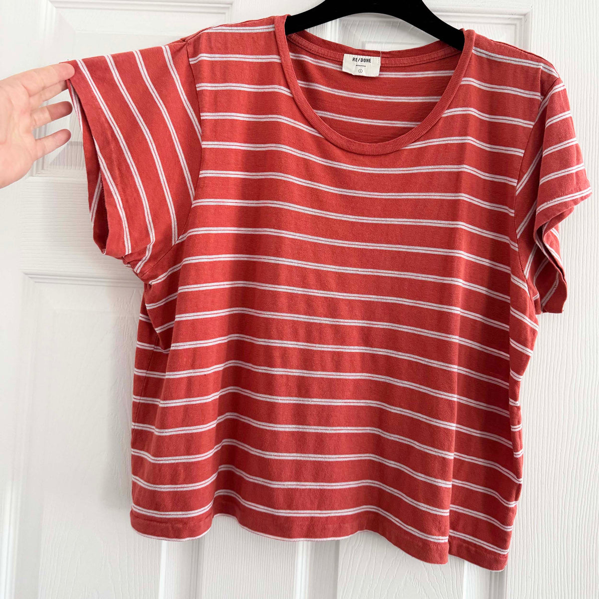 T-shirt rayé à manches courtes Re/Done, taille Small