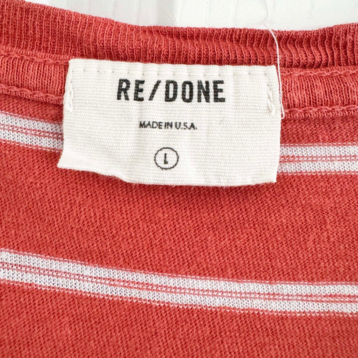 T-shirt rayé à manches courtes Re/Done, taille Small