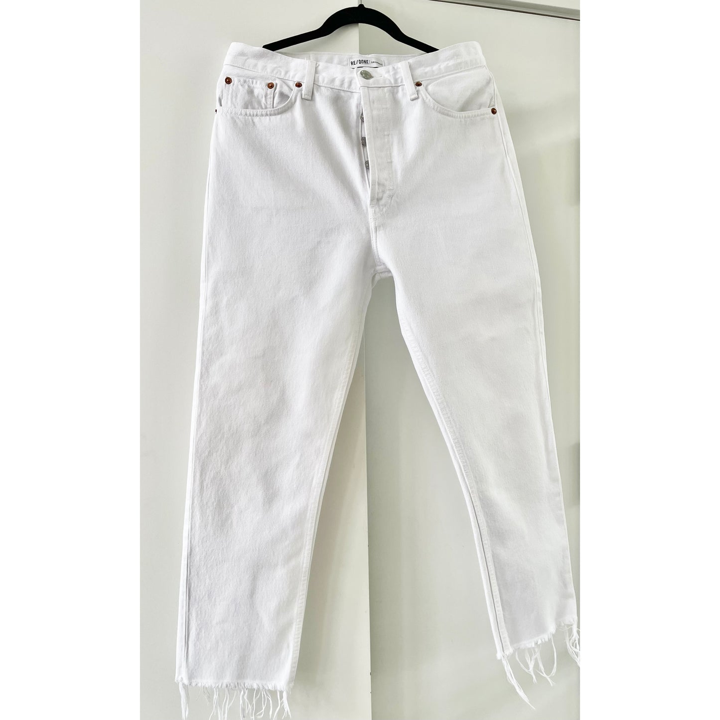 Re/Done 70's Stovepipe Jeans in White, size 30