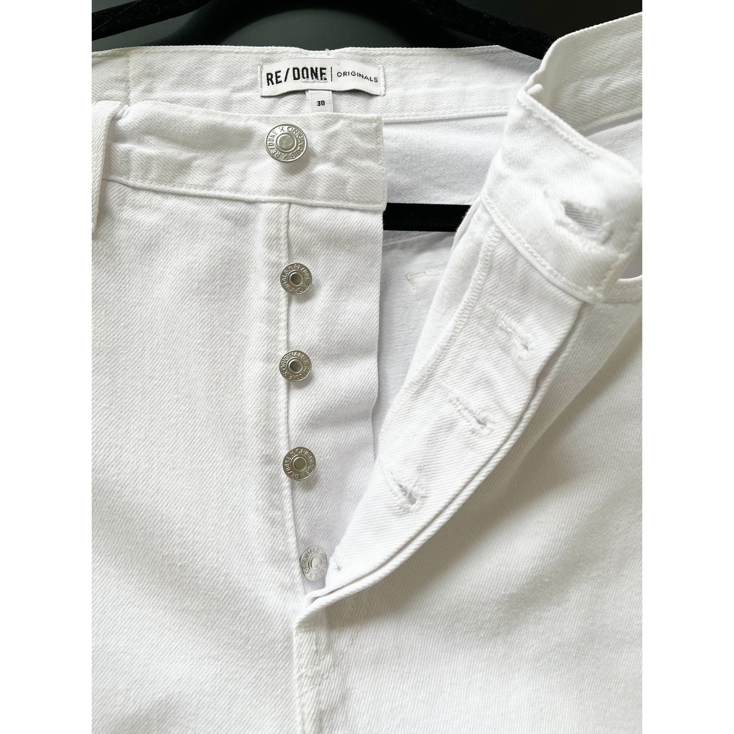 Re/Done 70's Stovepipe Jeans in White, size 30