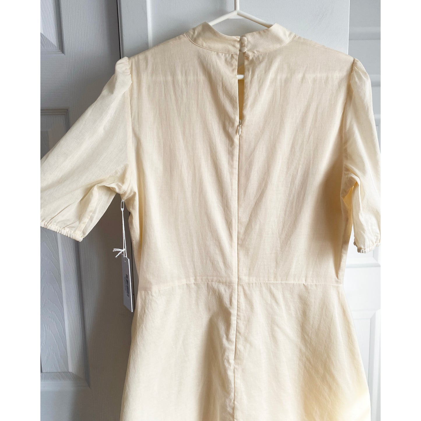 Reformation “Bradley” ivory cotton dress, size 10 (fits size 6/8)