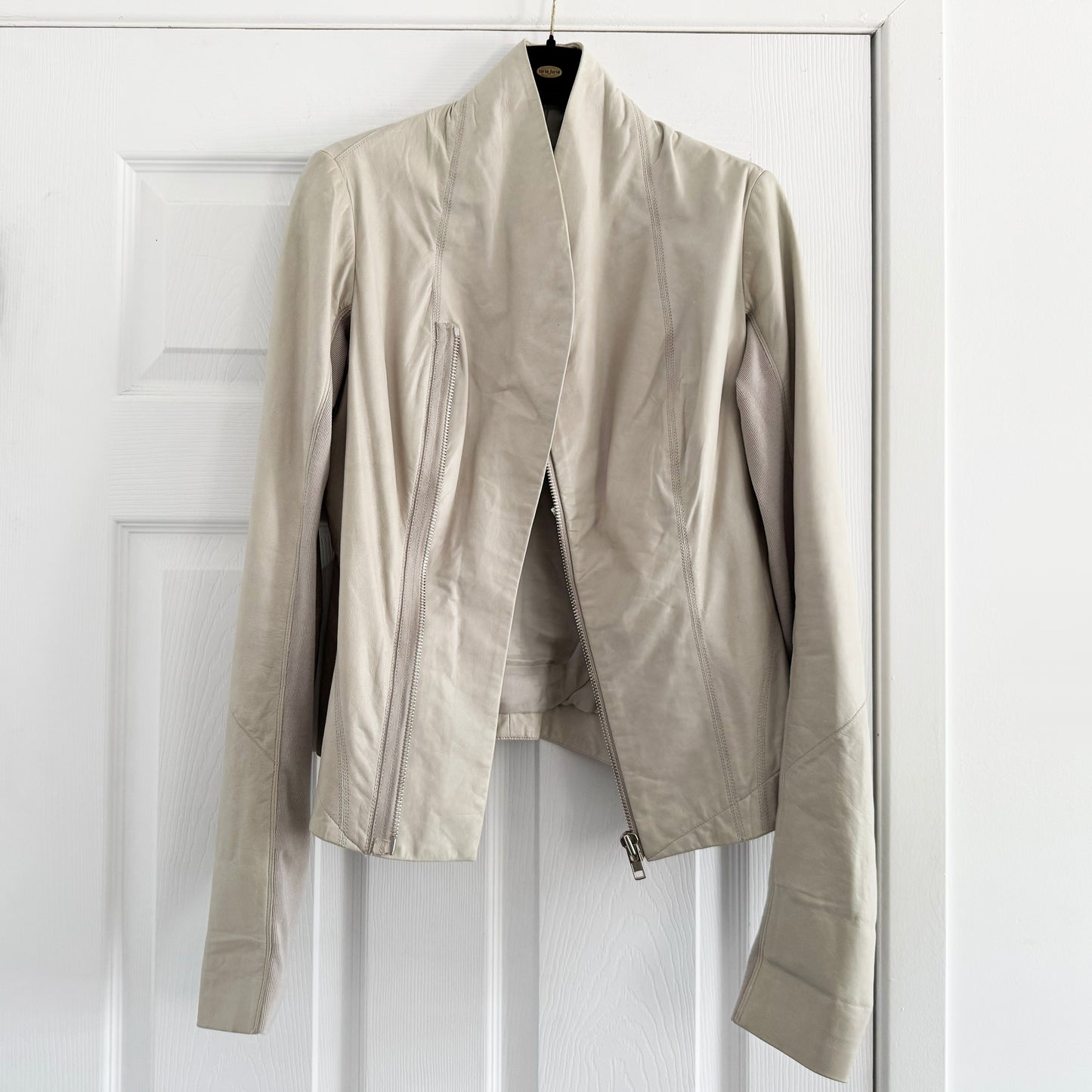 Rick Owens Paper-thin Leather Jacket in Pearl, size 44IT (fits like size 6)