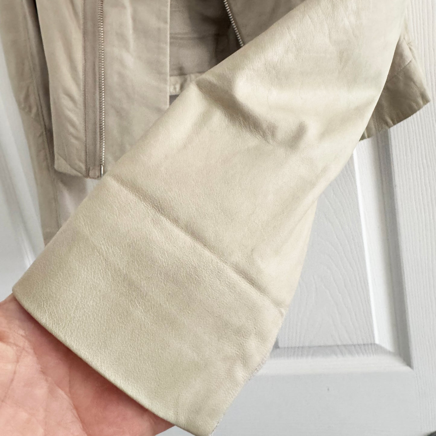 Rick Owens Paper-thin Leather Jacket in Pearl, size 44IT (fits like size 6)