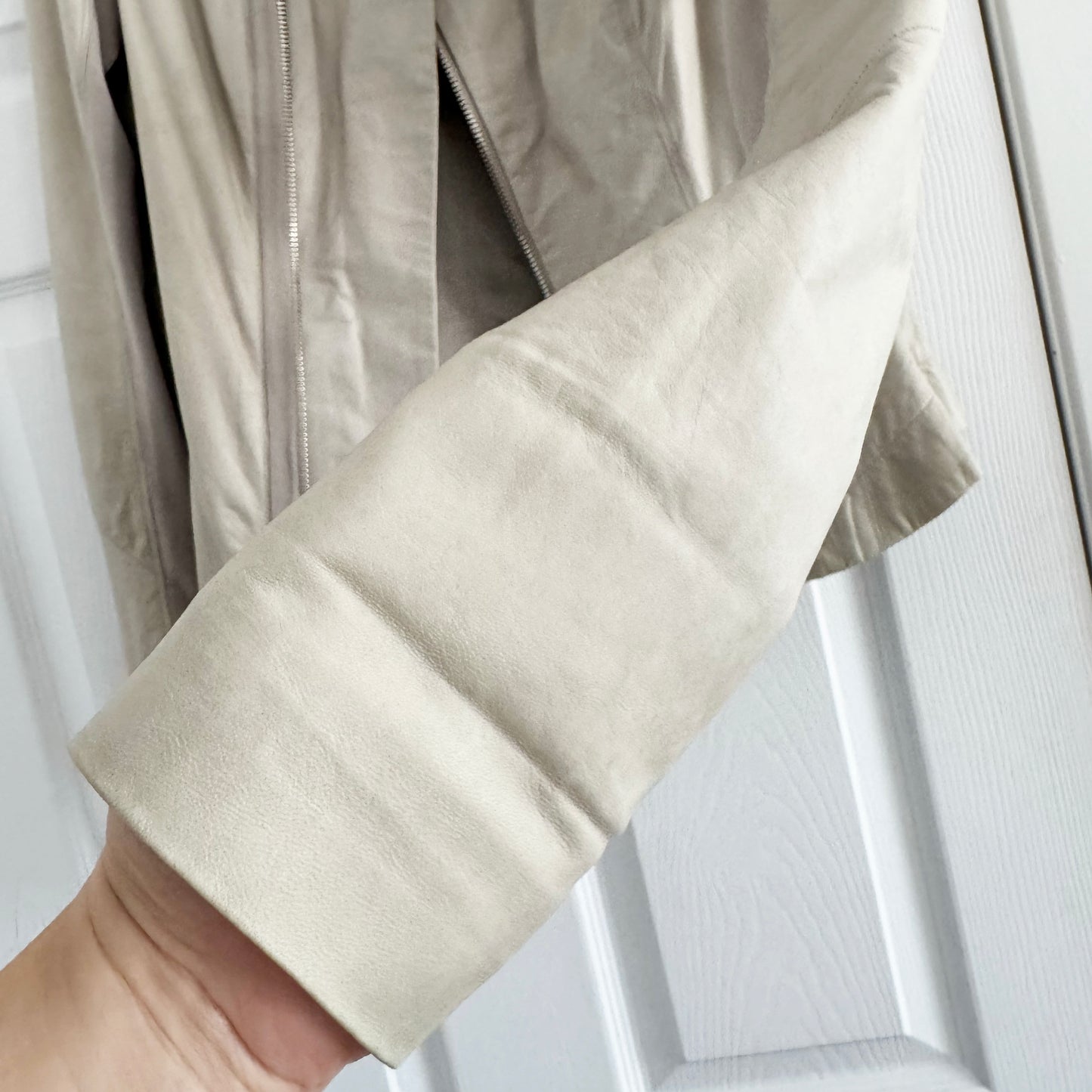 Rick Owens Paper-thin Leather Jacket in Pearl, size 44IT (fits like size 6)