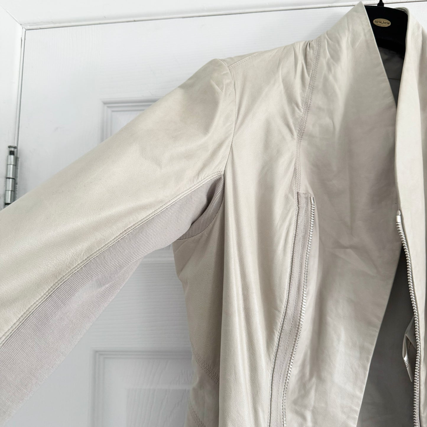 Rick Owens Paper-thin Leather Jacket in Pearl, size 44IT (fits like size 6)