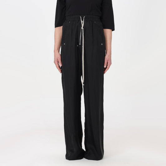 Rick Owens "Porterville" Wide Leg Crepe Pants in Black, size 8US