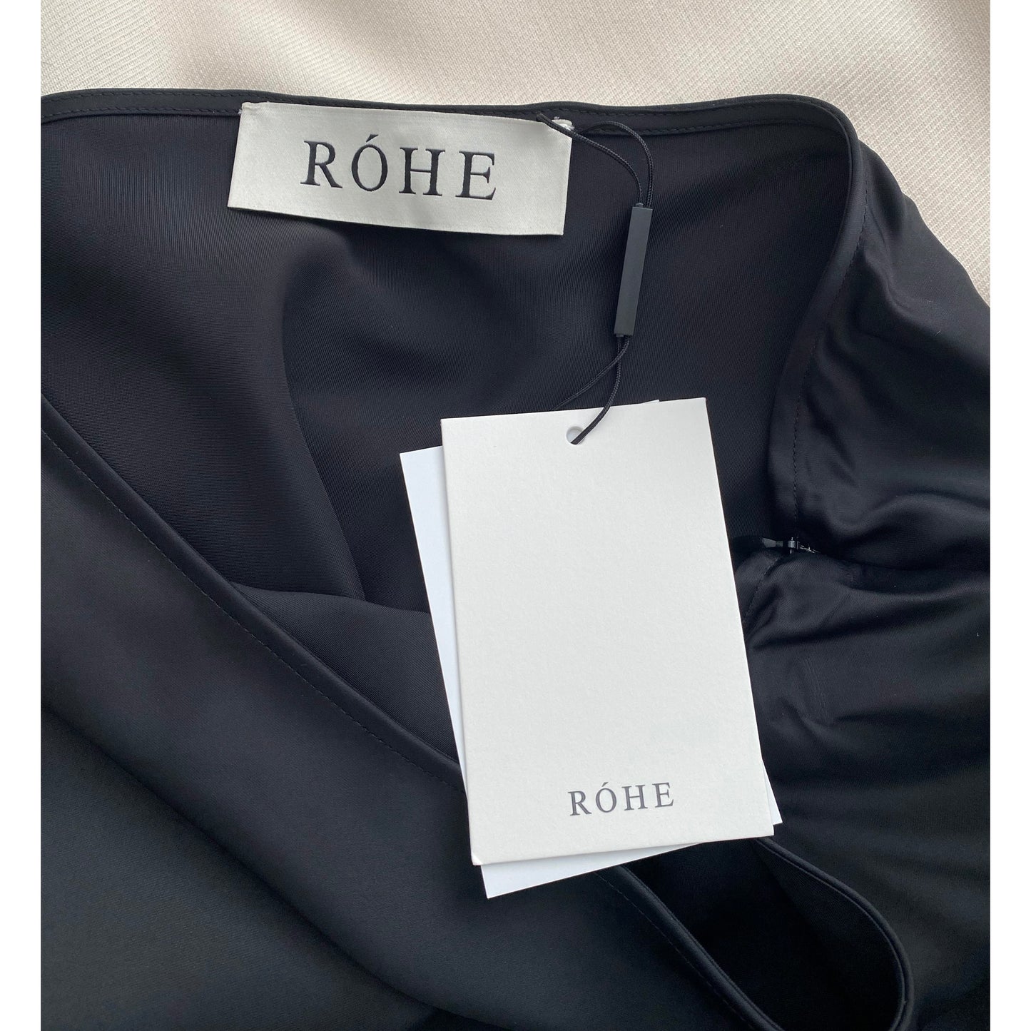 Rohe Long Satin Skirt in Black, size 40 (size 6/8)