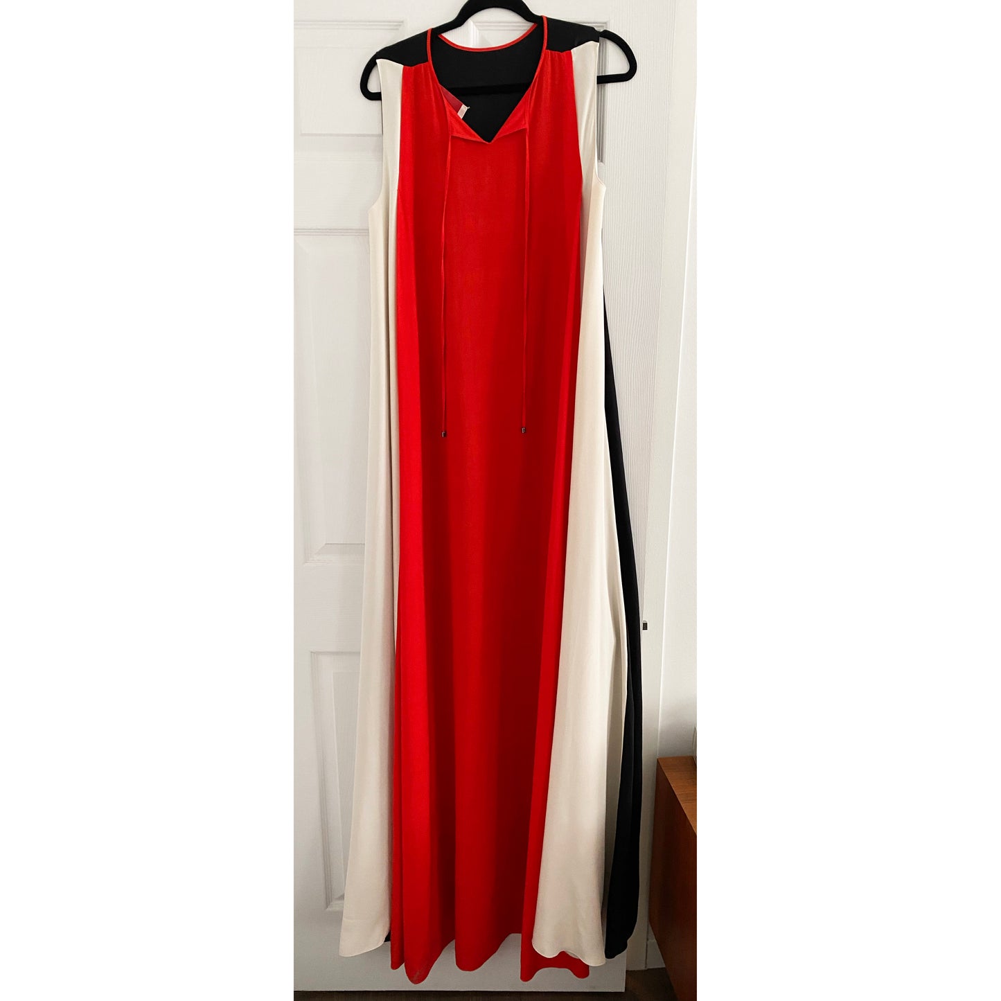 Roksanda  Ilincic Colourblocked Gown in Black/Red/Ivory, size 8US/12UK