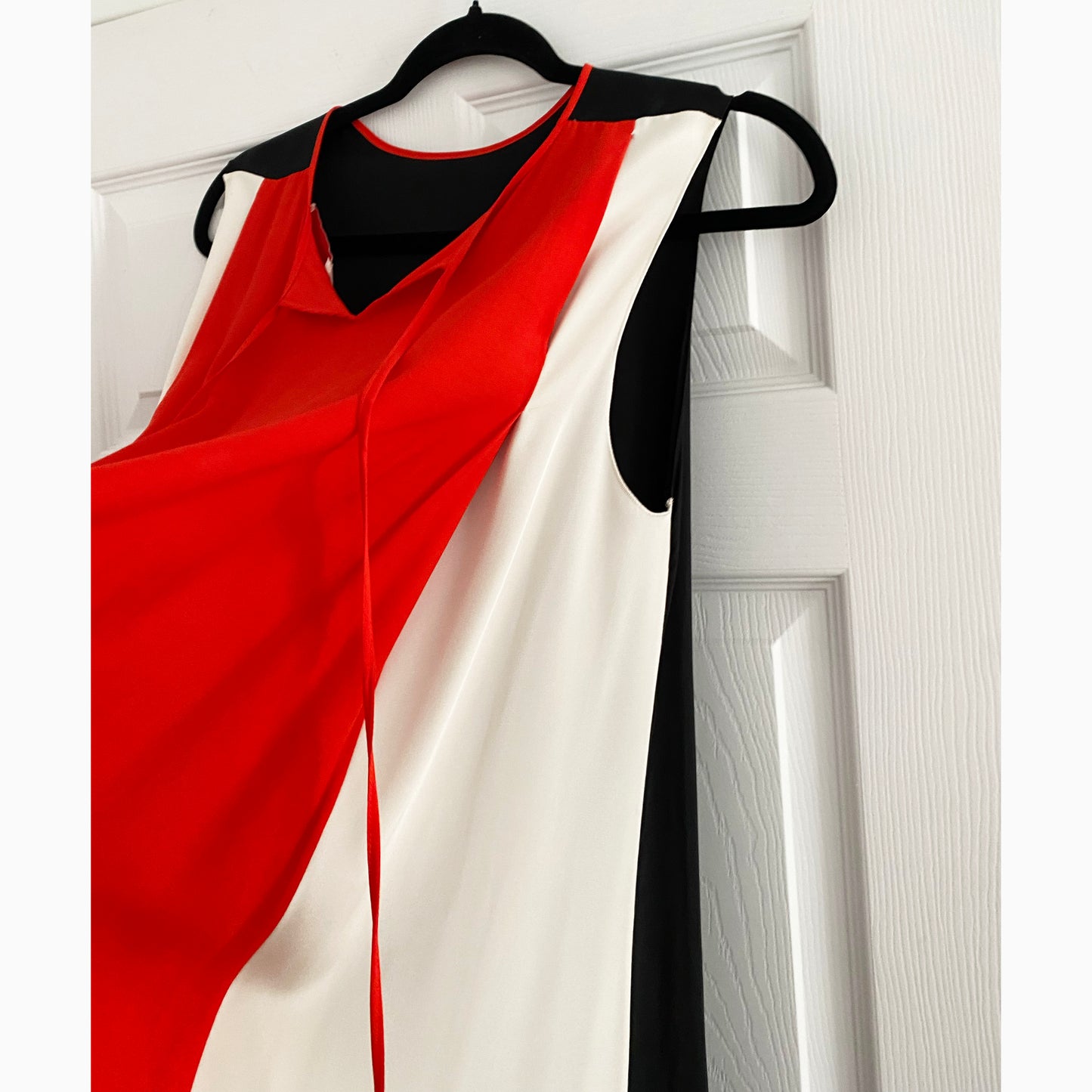 Roksanda  Ilincic Colourblocked Gown in Black/Red/Ivory, size 8US/12UK