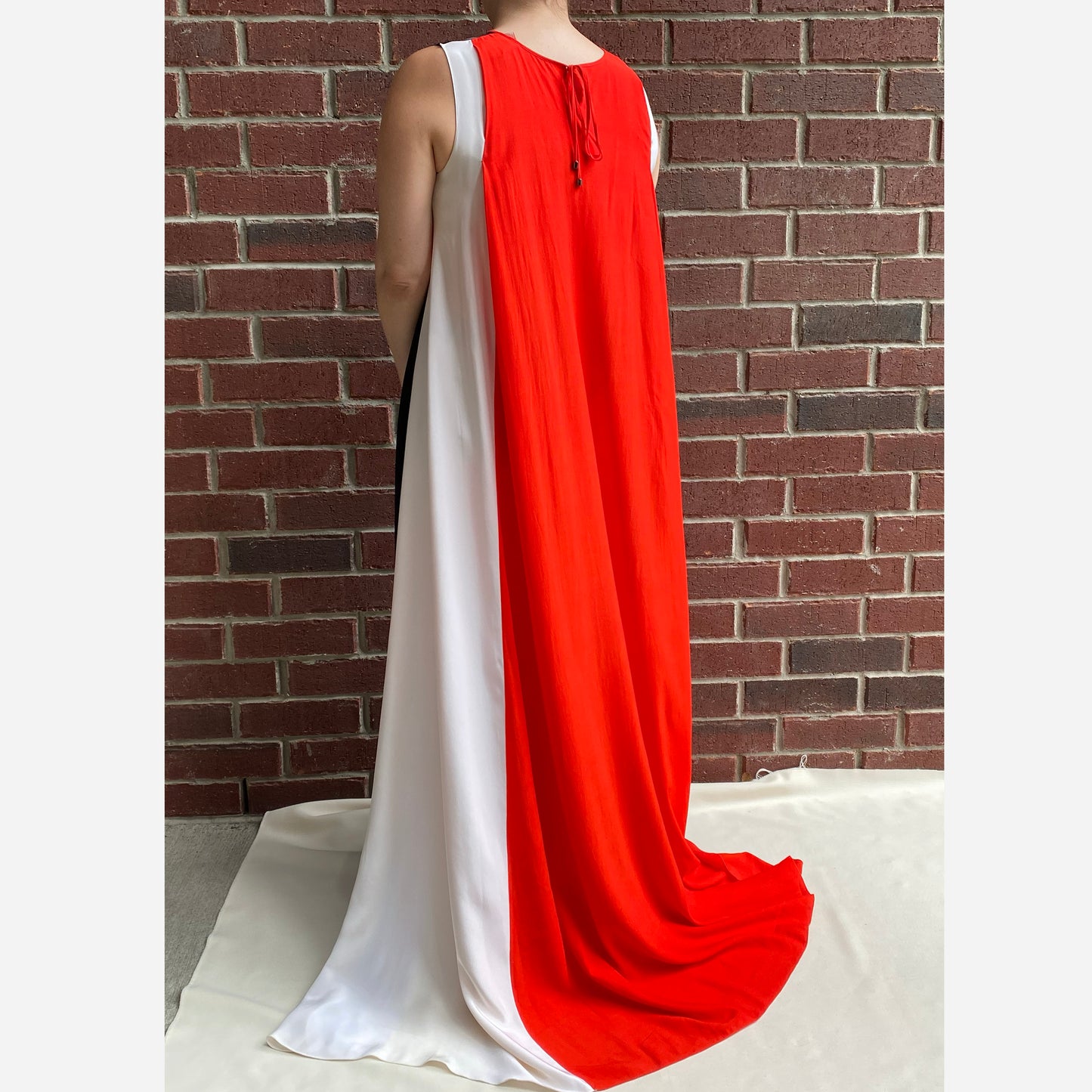 Roksanda  Ilincic Colourblocked Gown in Black/Red/Ivory, size 8US/12UK