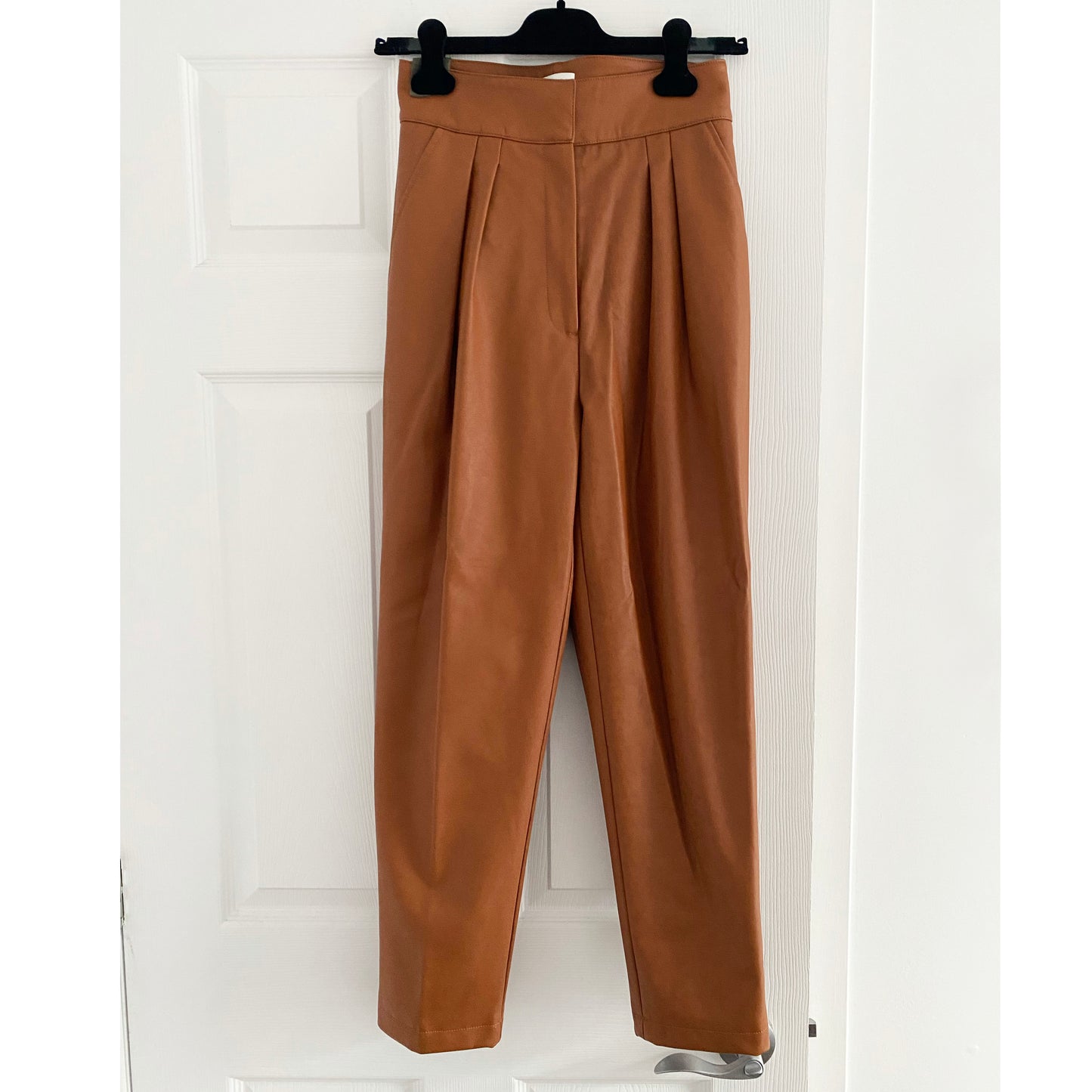 Ronny Kobo "Rosa" Faux Leather Pant in Cognac, Size Small (fits XS/S)