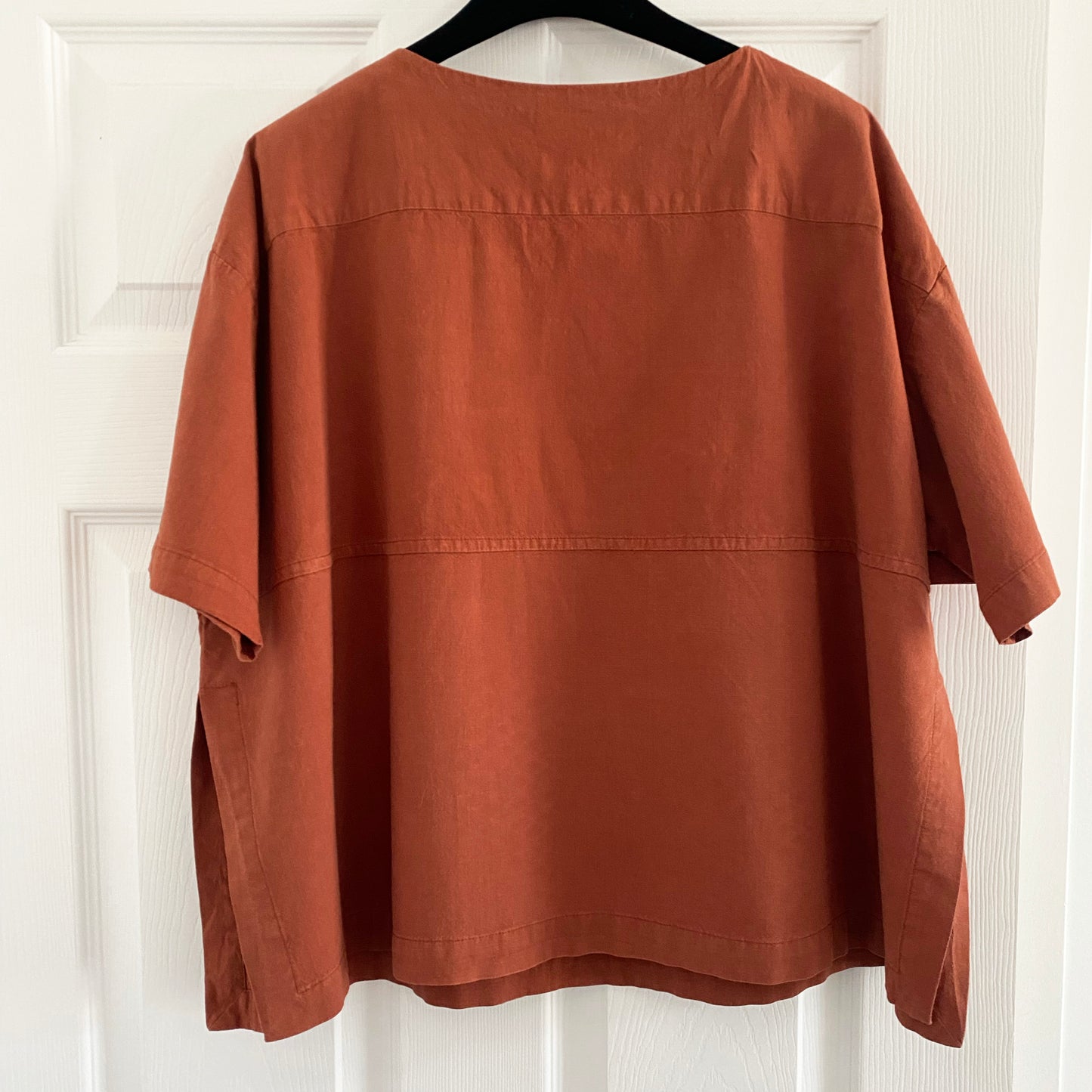 Roucha Boxy Cropped Top in Rust, size "CC" (Petite Size Large)