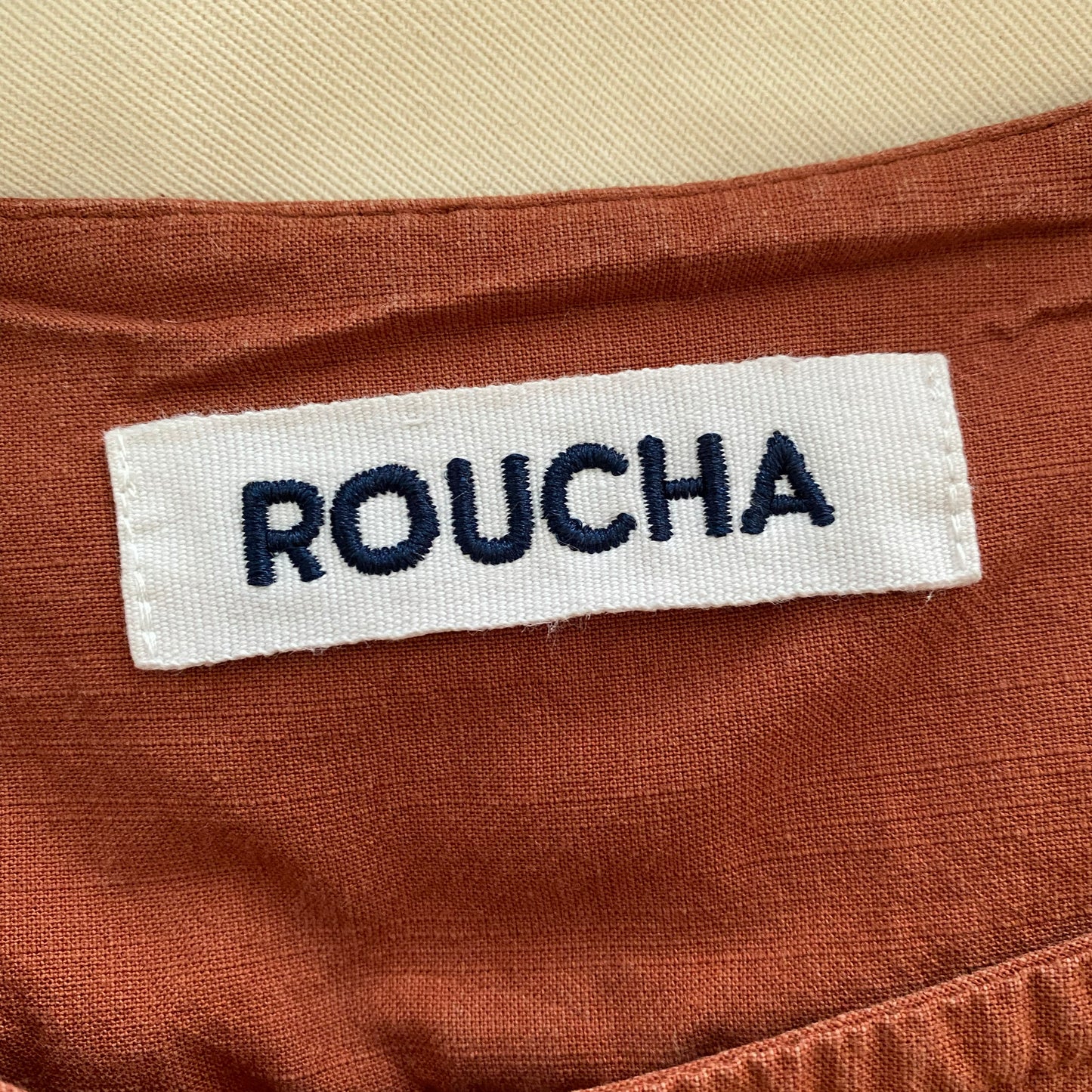 Roucha Boxy Cropped Top in Rust, size "CC" (Petite Size Large)